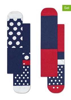 Happy Socks Skarpety (2 pary) w kolorze granatowo-czerwonym ze sklepu Limango Polska w kategorii Skarpetki dziecięce - zdjęcie 188398428
