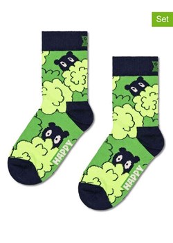 Happy Socks Skarpety (2 pary) w kolorze czarno-zielonym ze sklepu Limango Polska w kategorii Skarpetki dziecięce - zdjęcie 188398486