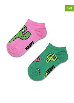 Happy Socks Skarpety (2 pary) "Cactus" w kolorze jasnoróżowo-zielonym ze sklepu Limango Polska w kategorii Skarpetki dziecięce - zdjęcie 188398487