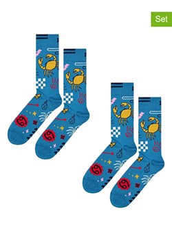 Happy Socks Skarpety (2 pary) w kolorze niebieskim ze sklepu Limango Polska w kategorii Skarpetki męskie - zdjęcie 188398555