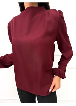 Bordowa Elegancka Bluzka ze Stójką ze sklepu ModnaKiecka.pl w kategorii Bluzki damskie - zdjęcie 188401629