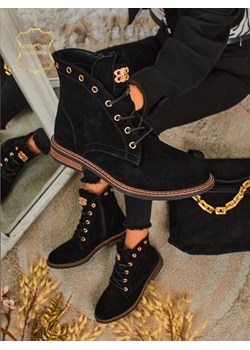 Damskie botki sznurowane ze skóry naturalnej Lunar Pace ze sklepu royalfashion.pl w kategorii Botki - zdjęcie 188401729