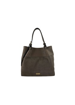 Elegancka torebka damska z naturalnego zamszu - Beżowa ciemna ze sklepu butyolivier w kategorii Torby Shopper bag - zdjęcie 188401876