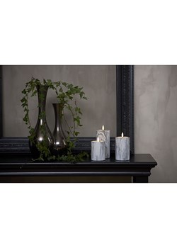 Best Season Świeca LED "Flame Marble" w kolorze szarym - wys. 12,5 x Ø 7,5 cm ze sklepu Limango Polska w kategorii Świece i dyfuzory - zdjęcie 188402896
