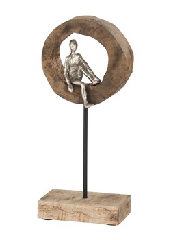 J Line Figurka dekoracyjna w kolorze jasnobrązowo-srebrnym - 18 x 39 cm ze sklepu Limango Polska w kategorii Dekoracje - zdjęcie 188402997