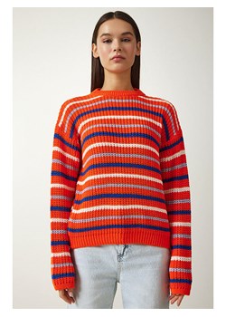 Happiness Istanbul Sweter w kolorze granatowo-kremowo-pomarańczowym ze sklepu Limango Polska w kategorii Swetry damskie - zdjęcie 188403499