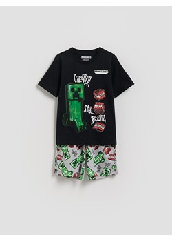 Reserved - Bawełniana piżama Minecraft - jasnoszary ze sklepu Reserved w kategorii Piżamy dziecięce - zdjęcie 188404316