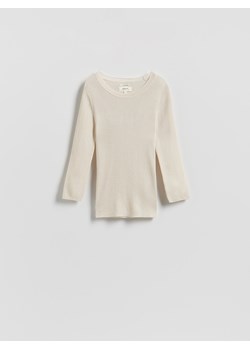 Reserved - Wełniana bluzka z dodatkiem jedwabiu - złamana biel ze sklepu Reserved w kategorii Bluzki damskie - zdjęcie 188404407