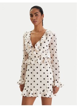 Bardot Sukienka koktajlowa Frill Detail 60115DB2 Écru Regular Fit ze sklepu MODIVO w kategorii Sukienki - zdjęcie 188405006