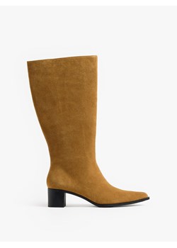 Mohito - Skórzane kozaki - brązowy ze sklepu Mohito w kategorii Kozaki damskie - zdjęcie 188405379