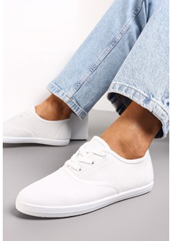 Białe Tenisówki z Krótkim Sznurowaniem Aimena ze sklepu born2be.pl w kategorii Trampki damskie - zdjęcie 188405759