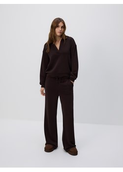 Reserved - Spodnie z szeroką nogawką - ciemnobrązowy ze sklepu Reserved w kategorii Spodnie damskie - zdjęcie 188405918