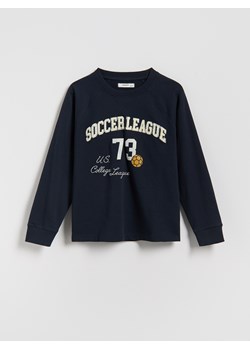 Reserved - Bawełniany longsleeve - granatowy ze sklepu Reserved w kategorii Bluzy chłopięce - zdjęcie 188406037