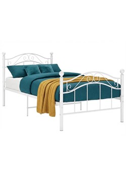 Białe loftowe łóżko z metalu 100x200 cm C0-Z90 ze sklepu Edinos.pl w kategorii Łóżka i materace - zdjęcie 188406187