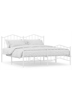 Białe rustykalne łóżko metalowe 200x200 cm W6-E26 ze sklepu Edinos.pl w kategorii Łóżka i materace - zdjęcie 188406199