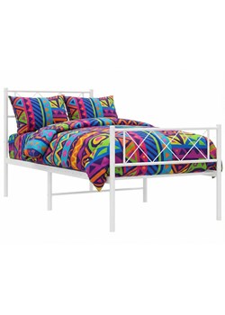 Białe metalowe łózko industrialne 80x200 cm M1-B22 ze sklepu Edinos.pl w kategorii Łóżka i materace - zdjęcie 188406207