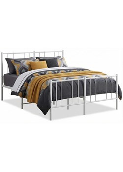 Białe metalowe łóżko małżeńskie w stylu loft 140x200 cm T1-T97 ze sklepu Edinos.pl w kategorii Łóżka i materace - zdjęcie 188406217