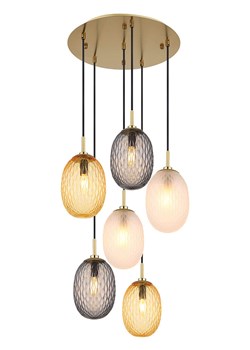 Globo lighting Lampa wisząca "Devin" w kolorze złoto-szarym - Ø 47 cm ze sklepu Limango Polska w kategorii Oświetlenie - zdjęcie 188407507