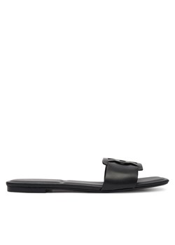 Calvin Klein Klapki Square Flat Sandal Emblem HW0HW03128 Czarny ze sklepu MODIVO w kategorii Klapki damskie - zdjęcie 188410466