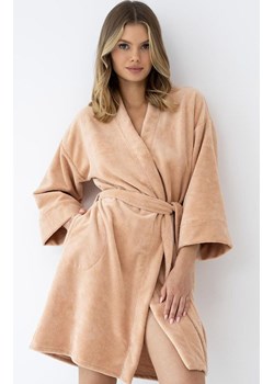 Sensis krótki szlafrok damski Goldie, Kolor brudny róż, Rozmiar S/M, SENSIS ze sklepu Primodo w kategorii Szlafroki damskie - zdjęcie 188411007