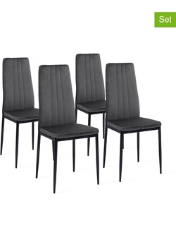 IDOMYA Factory Krzesła (4 szt.) "Jade" w kolorze antracytowo-czarnym - 41,5 x 96 x 39 cm ze sklepu Limango Polska w kategorii Meble - zdjęcie 188411035