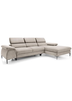 Beżowa kanapa narożna z regulowanymi zagłówkami C1-L28 ze sklepu Edinos.pl w kategorii Sofy i kanapy - zdjęcie 188411446