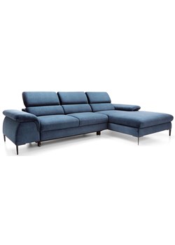 Granatowy narożnik welurowy rozkładany M9-E96 ze sklepu Edinos.pl w kategorii Sofy i kanapy - zdjęcie 188411456