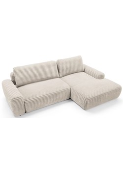 Kremowa sztruksowa kanapa narożna z pojemnikiem P7-D10 ze sklepu Edinos.pl w kategorii Sofy i kanapy - zdjęcie 188411518