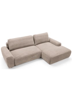 Sztruksowy narożnik rozkładany cappuccino E4-G38 ze sklepu Edinos.pl w kategorii Sofy i kanapy - zdjęcie 188411527