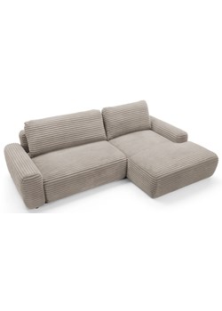 Sztruksowa kanapa narożna rozkładana taupe N0-D86 ze sklepu Edinos.pl w kategorii Sofy i kanapy - zdjęcie 188411539