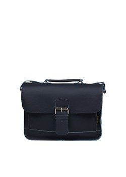 granatowa torba skórzana listonoszka  na ramię i do ręki OLY ze sklepu Słoń Torbalski w kategorii Listonoszki - zdjęcie 188412949
