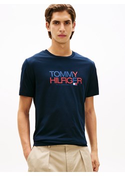 Tommy Hilfiger Koszulka męska Mężczyźni Bawełna granatowy nadruk ze sklepu vangraaf w kategorii T-shirty męskie - zdjęcie 188413409