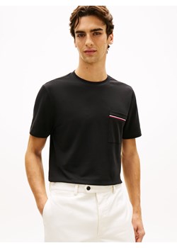 Tommy Hilfiger Koszulka męska Mężczyźni Bawełna czarny jednolity ze sklepu vangraaf w kategorii T-shirty męskie - zdjęcie 188413415