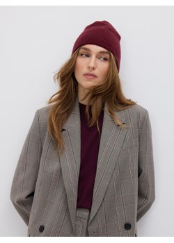 Reserved - Czapka z wełną i kaszmirem - burgundowy ze sklepu Reserved w kategorii Czapki zimowe damskie - zdjęcie 188413527