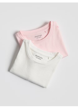 Reserved - Bawełniany t-shirt 2 pack - wielobarwny ze sklepu Reserved w kategorii Bluzki dziewczęce - zdjęcie 188413606