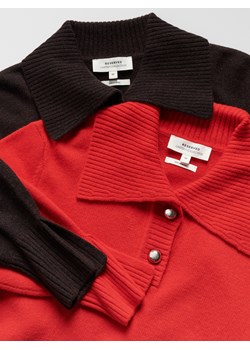 Reserved - Wełniany sweter z kołnierzem - czerwony ze sklepu Reserved w kategorii Swetry damskie - zdjęcie 188413657