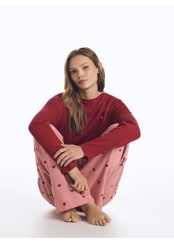 Reserved - Dwuczęściowa piżama w serca - czerwony ze sklepu Reserved w kategorii Piżamy damskie - zdjęcie 188413889