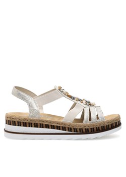 Sandały Rieker V7949-90 Srebrne rodowanie ze sklepu eobuwie.pl w kategorii Sandały damskie - zdjęcie 188417009