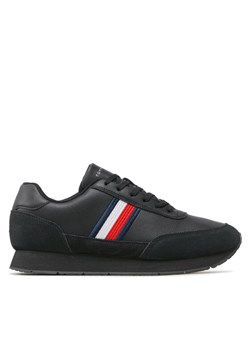 Tommy Hilfiger Sneakersy Core Eva Runner Corporate Lea FM0FM04397 Czarny ze sklepu MODIVO w kategorii Buty sportowe męskie - zdjęcie 188418829