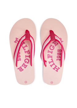Tommy Hilfiger Japonki Logo Print Flip Flop T3A8-33294-0058 S Różowy ze sklepu MODIVO w kategorii Klapki dziecięce - zdjęcie 188418895