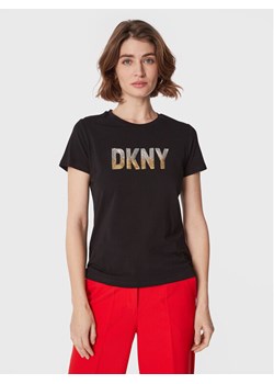 DKNY T-Shirt P2MH7OMQ Czarny Regular Fit ze sklepu MODIVO w kategorii Bluzki damskie - zdjęcie 188419118