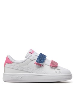 Puma Sneakersy Smash 3.0 L Glitter Velcro V Inf 395610-01 Biały ze sklepu MODIVO w kategorii Buty sportowe dziecięce - zdjęcie 188419179