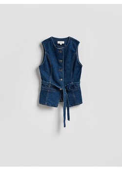 Reserved - Jeansowa kamizelka z wiązaniem - granatowy ze sklepu Reserved w kategorii Kamizelki damskie - zdjęcie 188423749