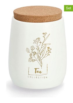 Zeller Pojemniki (2 szt.) "Tea" w kolorze biało-jasnobrązowym - 750 ml ze sklepu Limango Polska w kategorii Pojemniki kuchenne - zdjęcie 188423975