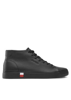 Sneakersy Tommy Hilfiger Modern Vulc Hi Corporate Lea FM0FM04352 Czarny ze sklepu eobuwie.pl w kategorii Buty sportowe męskie - zdjęcie 188424439