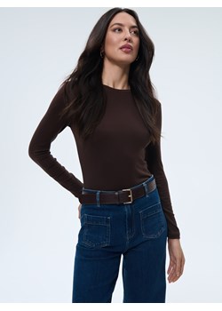 Mohito - Brązowy longsleeve z dodatkiem wełny - brązowy ze sklepu Mohito w kategorii Bluzki damskie - zdjęcie 188424967