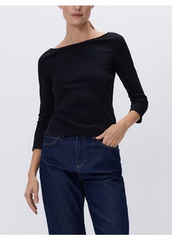 Reserved - Bawełniany longsleeve - czarny ze sklepu Reserved w kategorii Bluzki damskie - zdjęcie 188425408