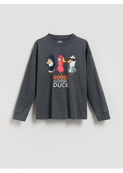 Reserved - Longsleeve Goose Goose Duck - ciemnoszary ze sklepu Reserved w kategorii T-shirty chłopięce - zdjęcie 188425419