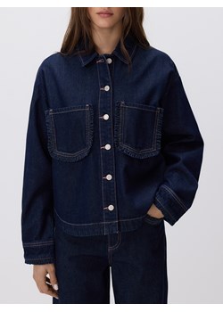 Reserved - Koszula z falbankami - granatowy ze sklepu Reserved w kategorii Bluzki damskie - zdjęcie 188425435