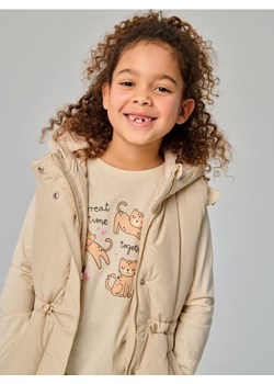 Sinsay - Ocieplana długa kamizelka z kapturem - kremowy ze sklepu Sinsay w kategorii Kamizelki dziewczęce - zdjęcie 188426048